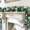 Lighted Garland Indoor for Stairs, Fireplace, 50 Lights Green Garland, Pine Cones & Red Berries & Pine Needle